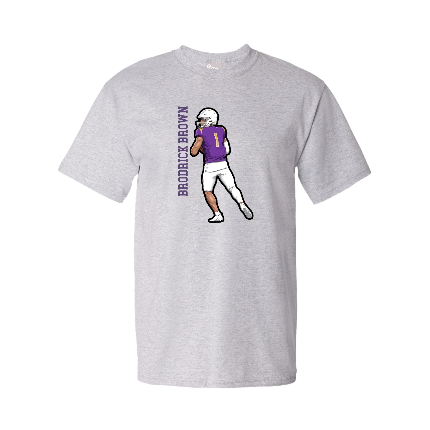 Youth Tee — Name Vertical in Grey