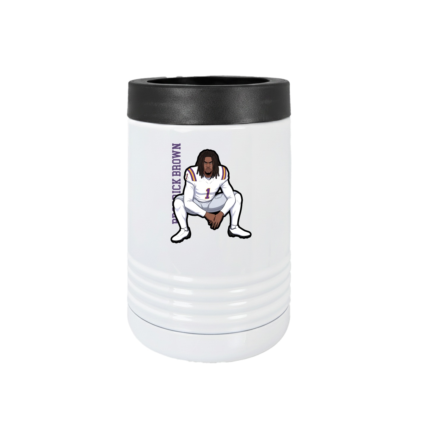 Beverage Holder — Name Vertical in White
