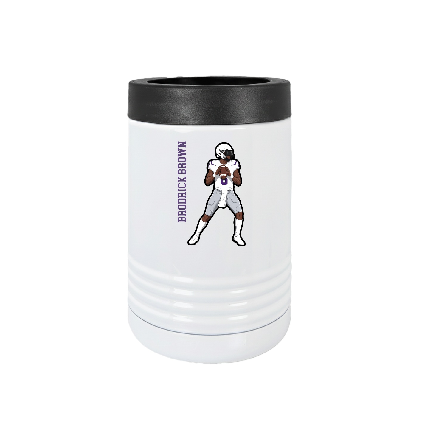 Beverage Holder — Name Vertical in White