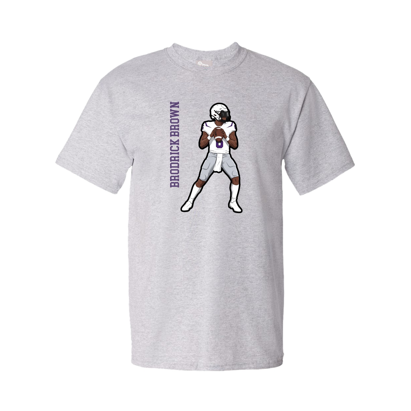 Tee — Name Vertical in Grey