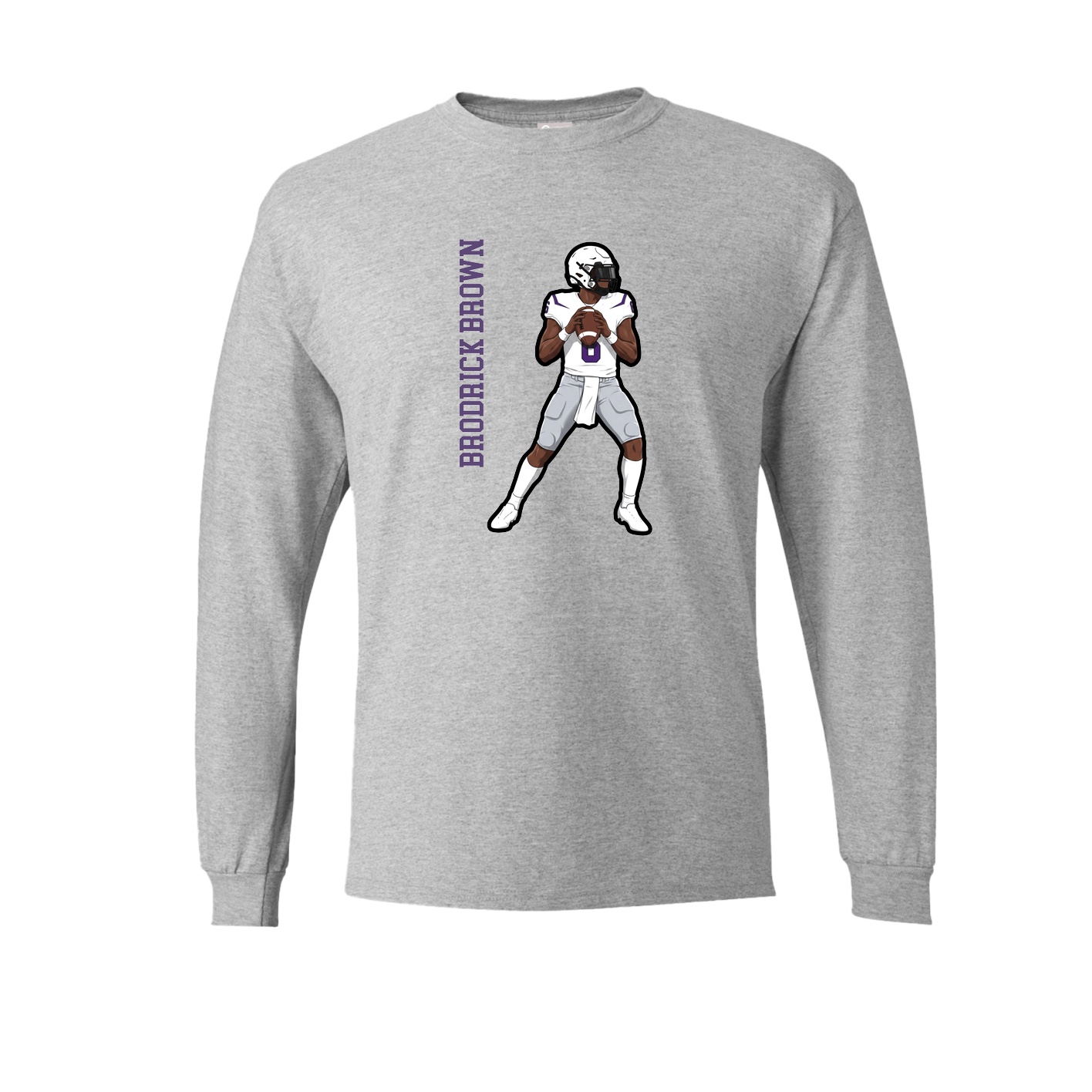 Long Sleeve Tee — Name Vertical in Grey