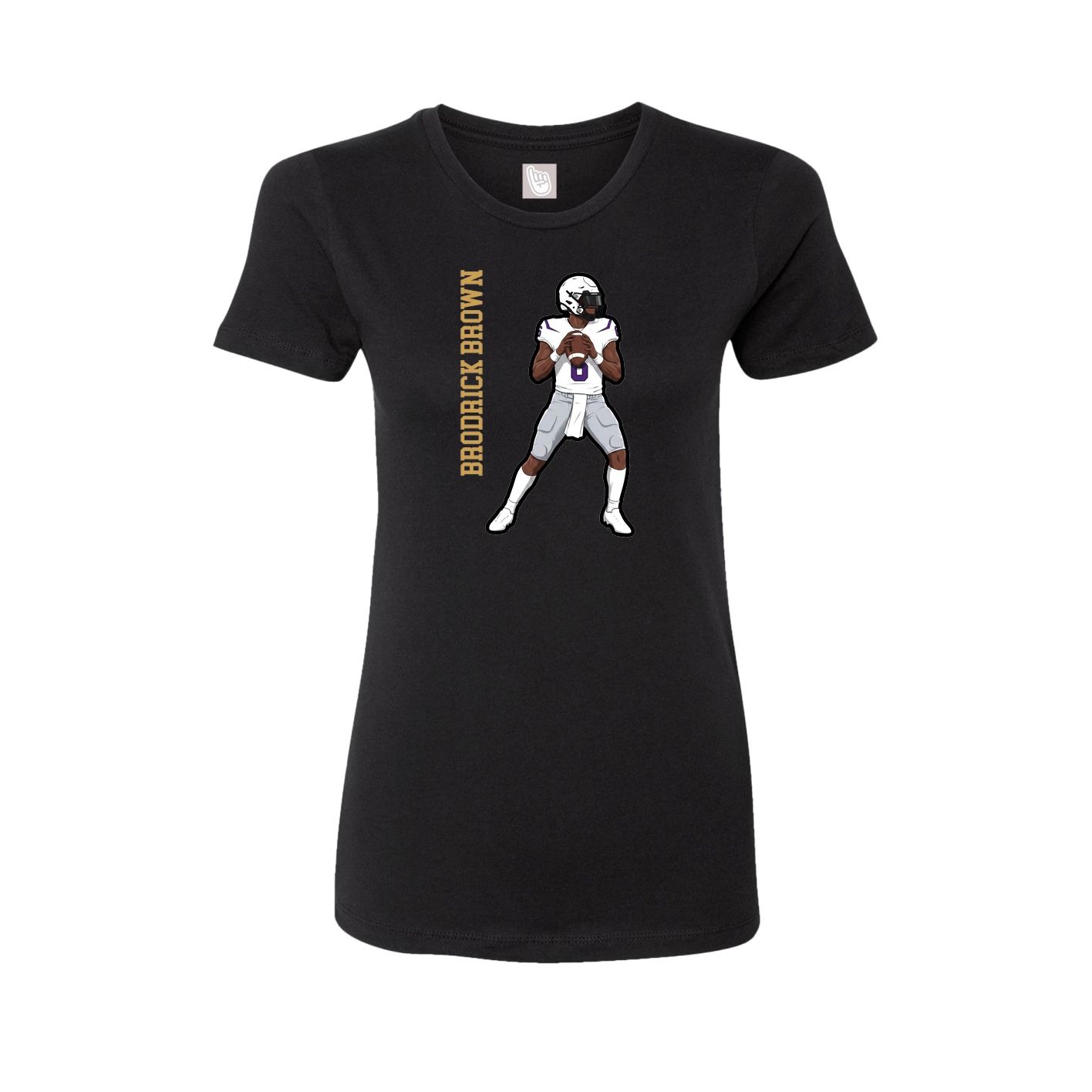 Womens Tee — Name Vertical in Black
