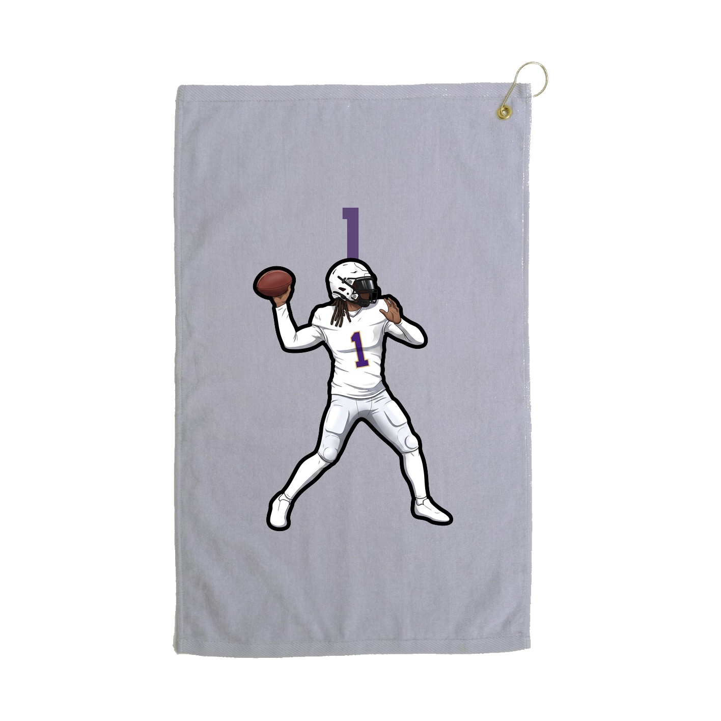 Golf Towel — Number Top in Grey