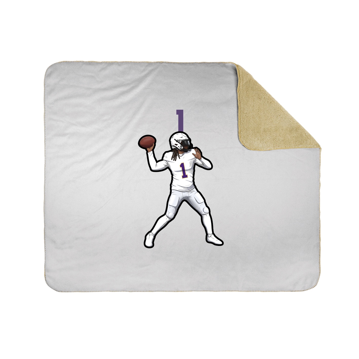 Throw Blanket — Number Top in White