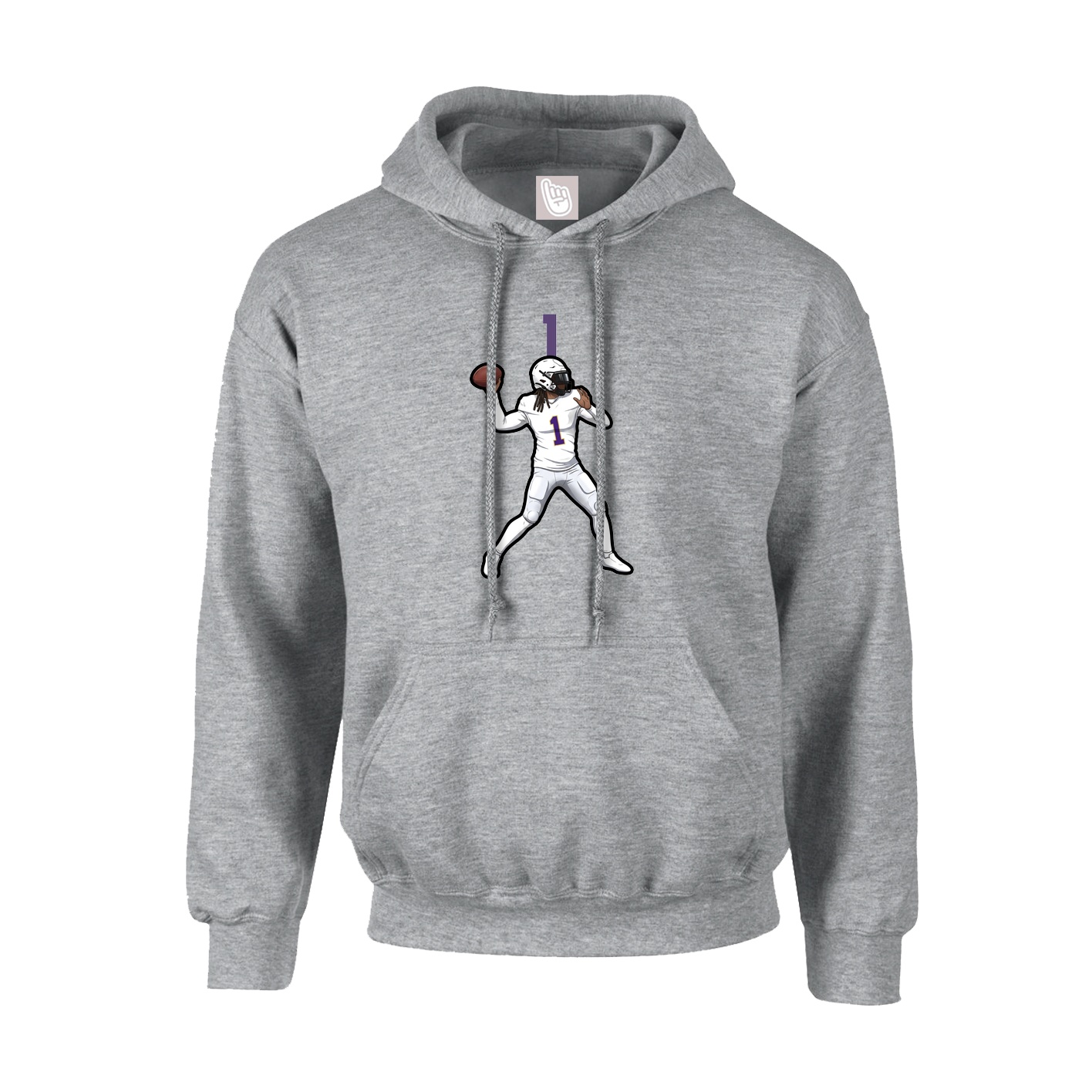 Youth Hoodie — Number Top in Grey