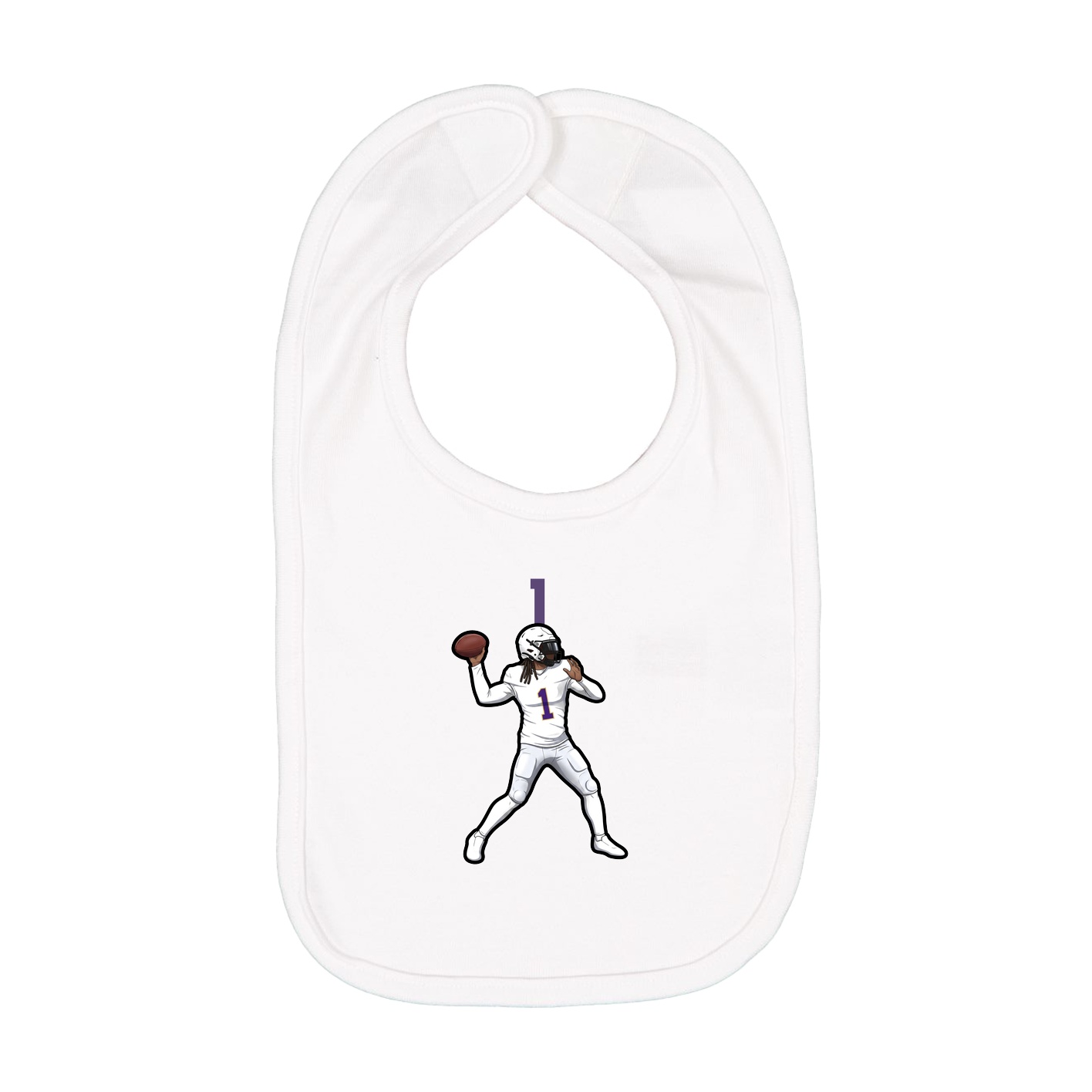 Infant Bib — Number Top in White