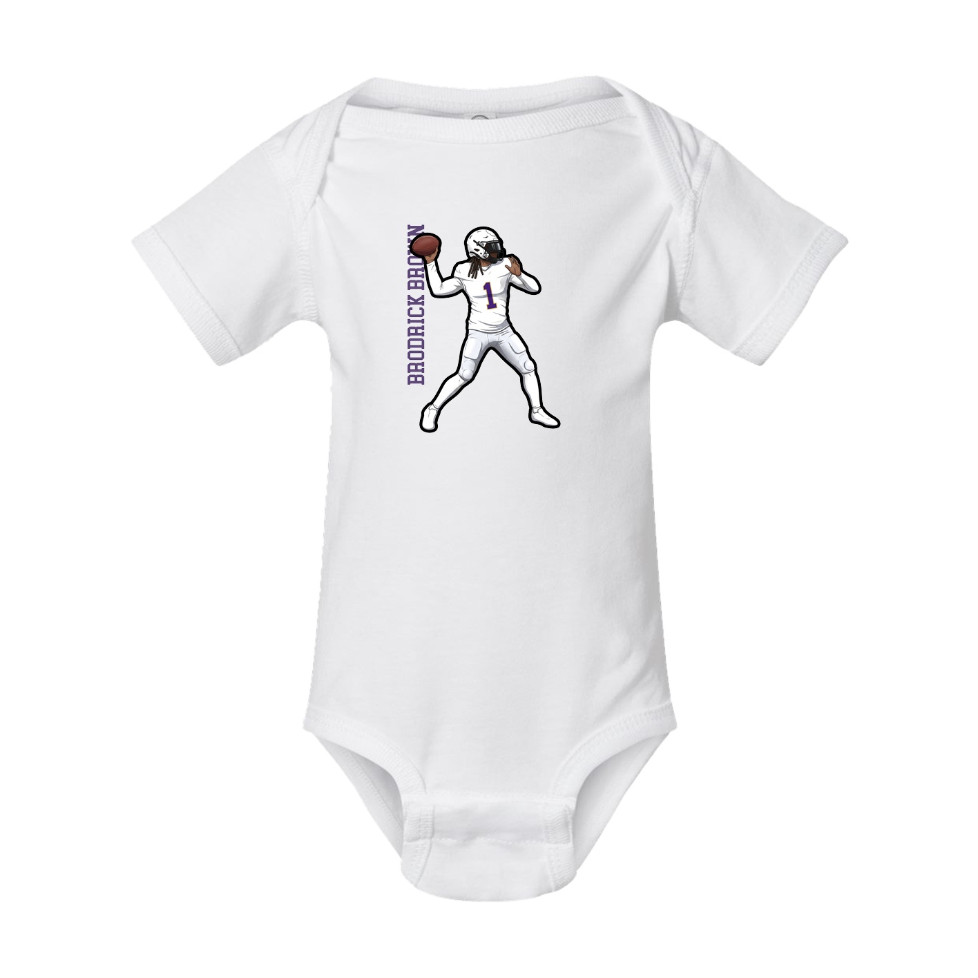 Baby Onesie — Name Vertical in White