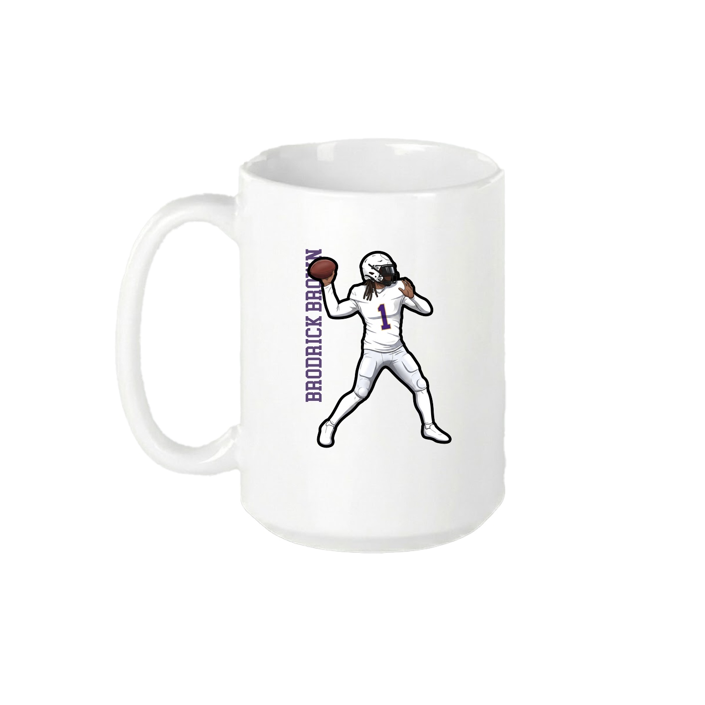 15oz Coffee Mug — Name Vertical in White