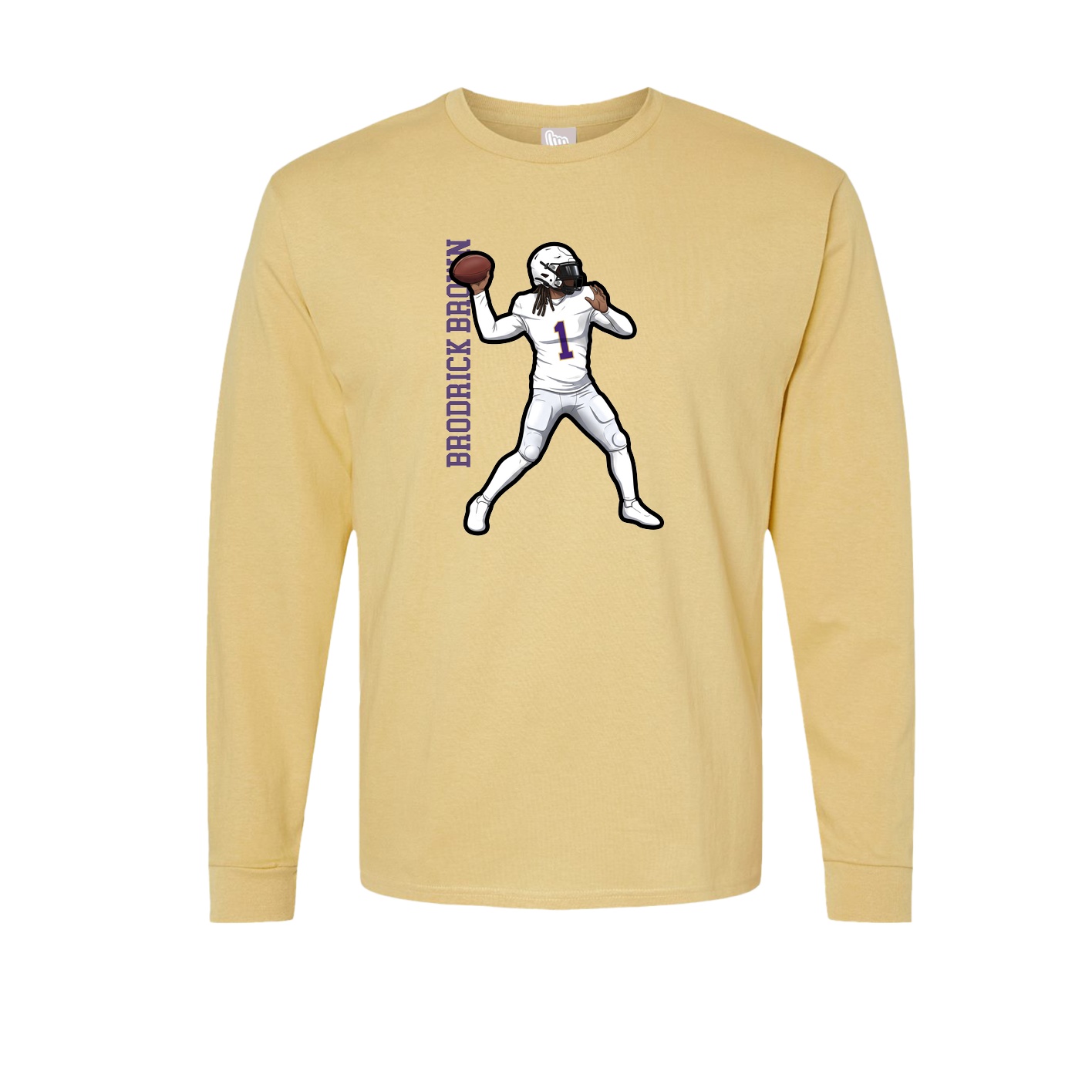 Long Sleeve Tee — Name Vertical in Vegas Gold