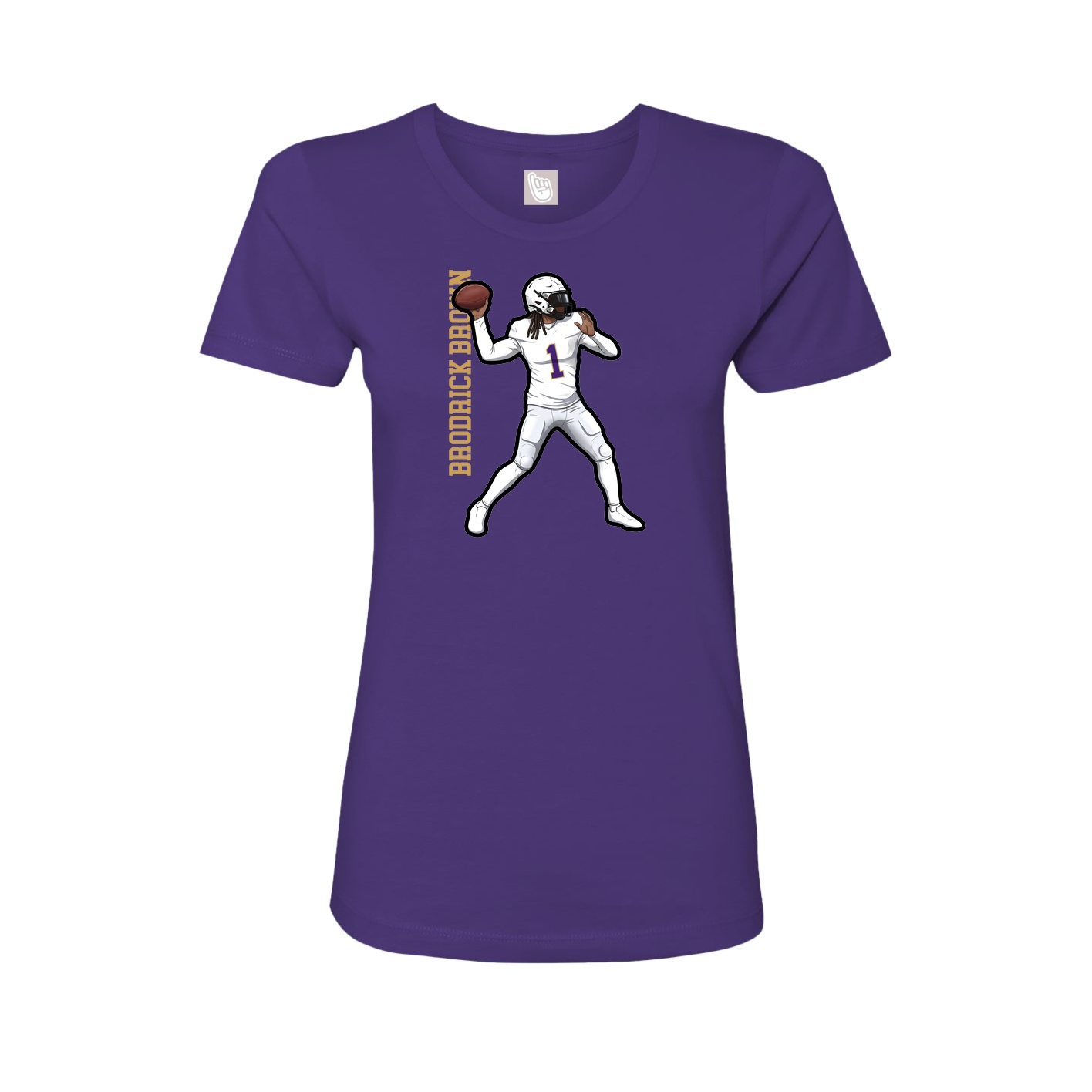 Womens Tee — Name Vertical in Purple