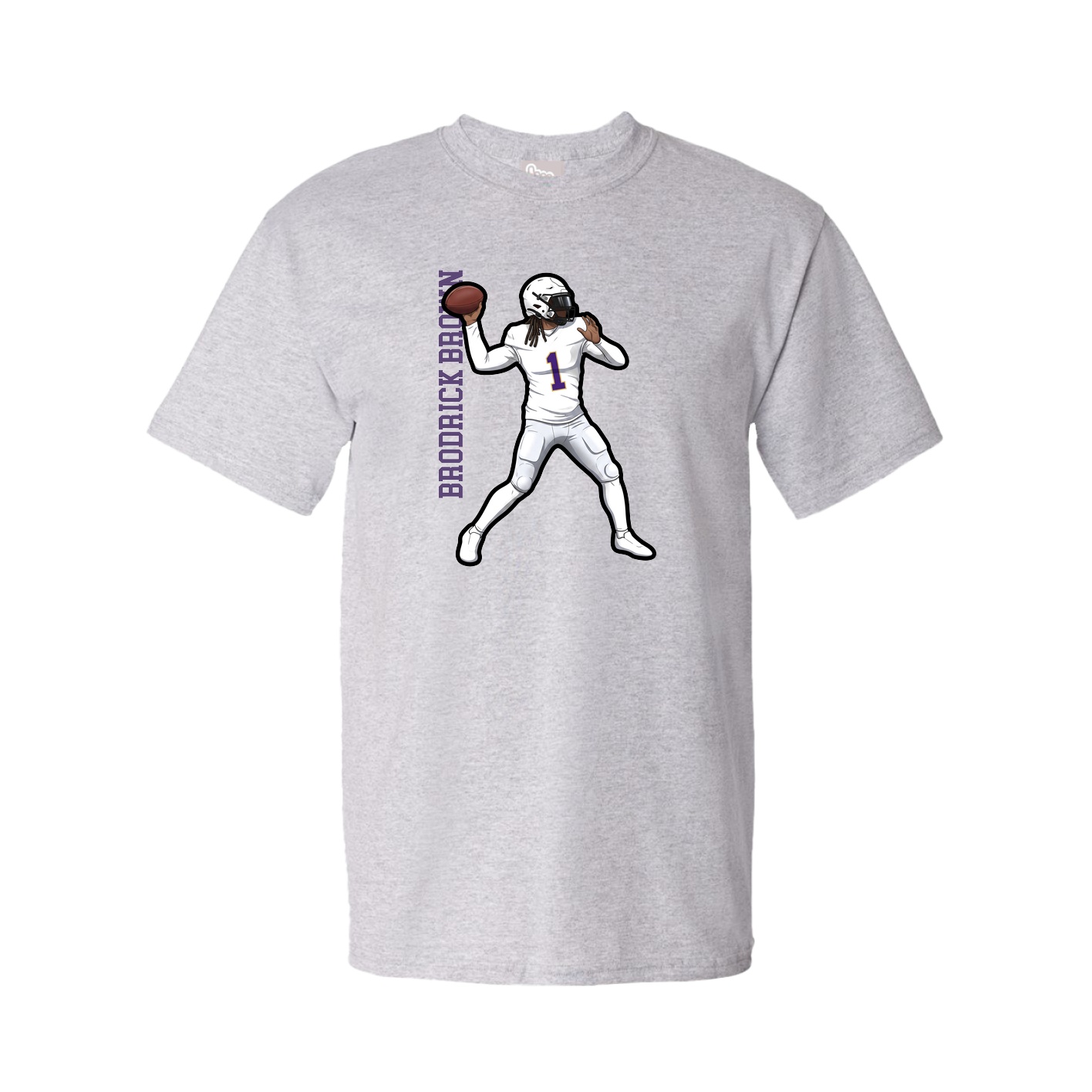 Youth Tee — Name Vertical in Grey