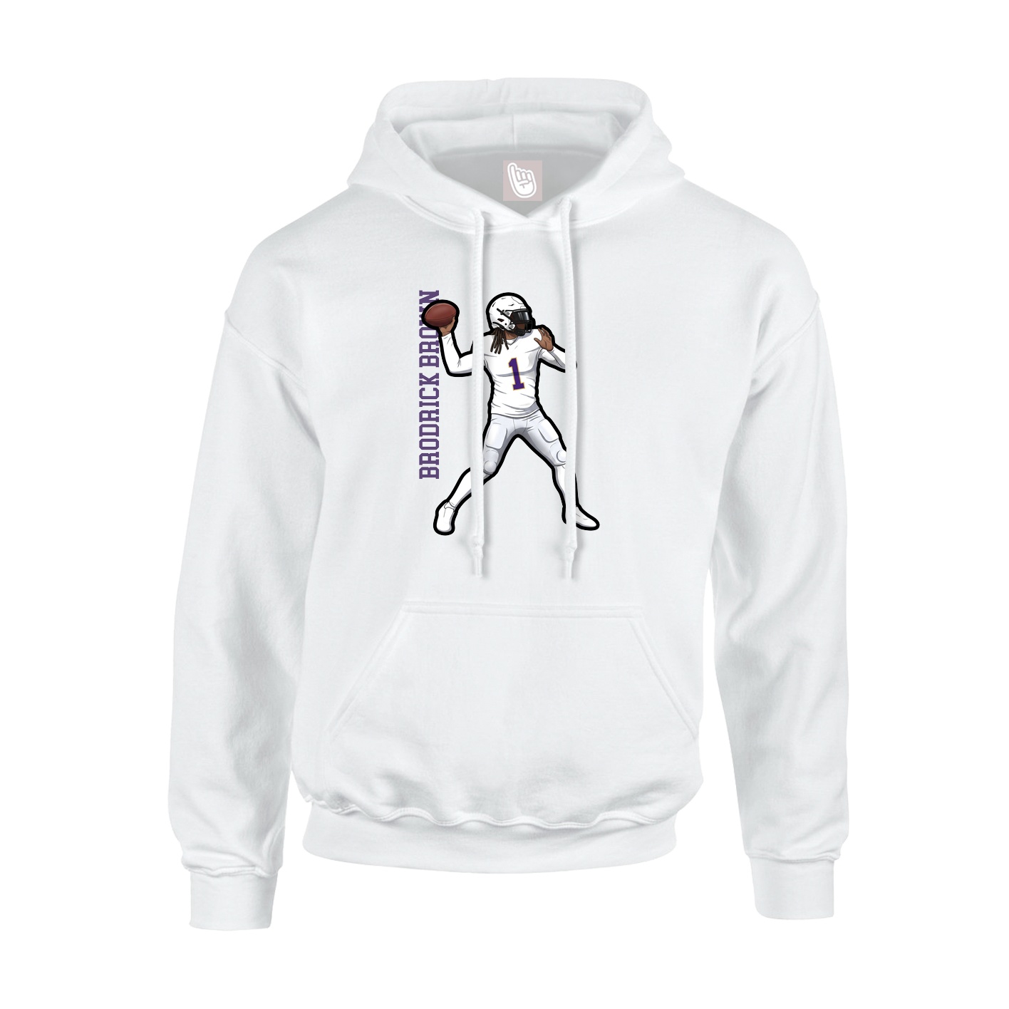 Hoodie — Name Vertical in White