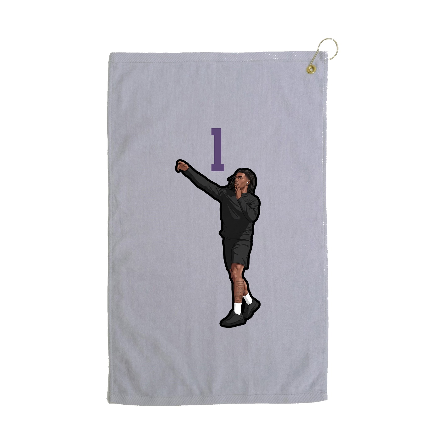 Golf Towel — Number Top in Grey