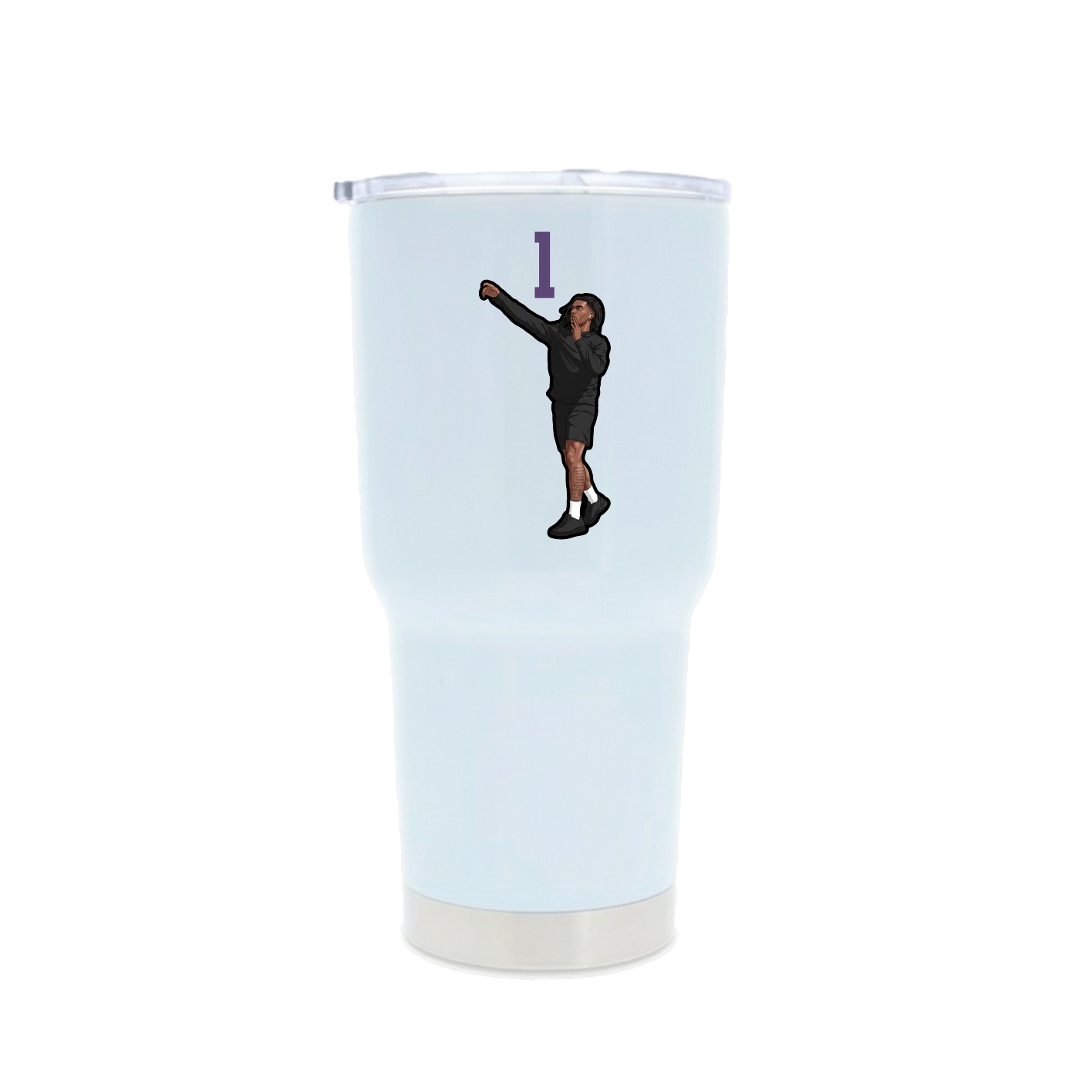 30oz Stainless Steel Tumbler — Number Top in White