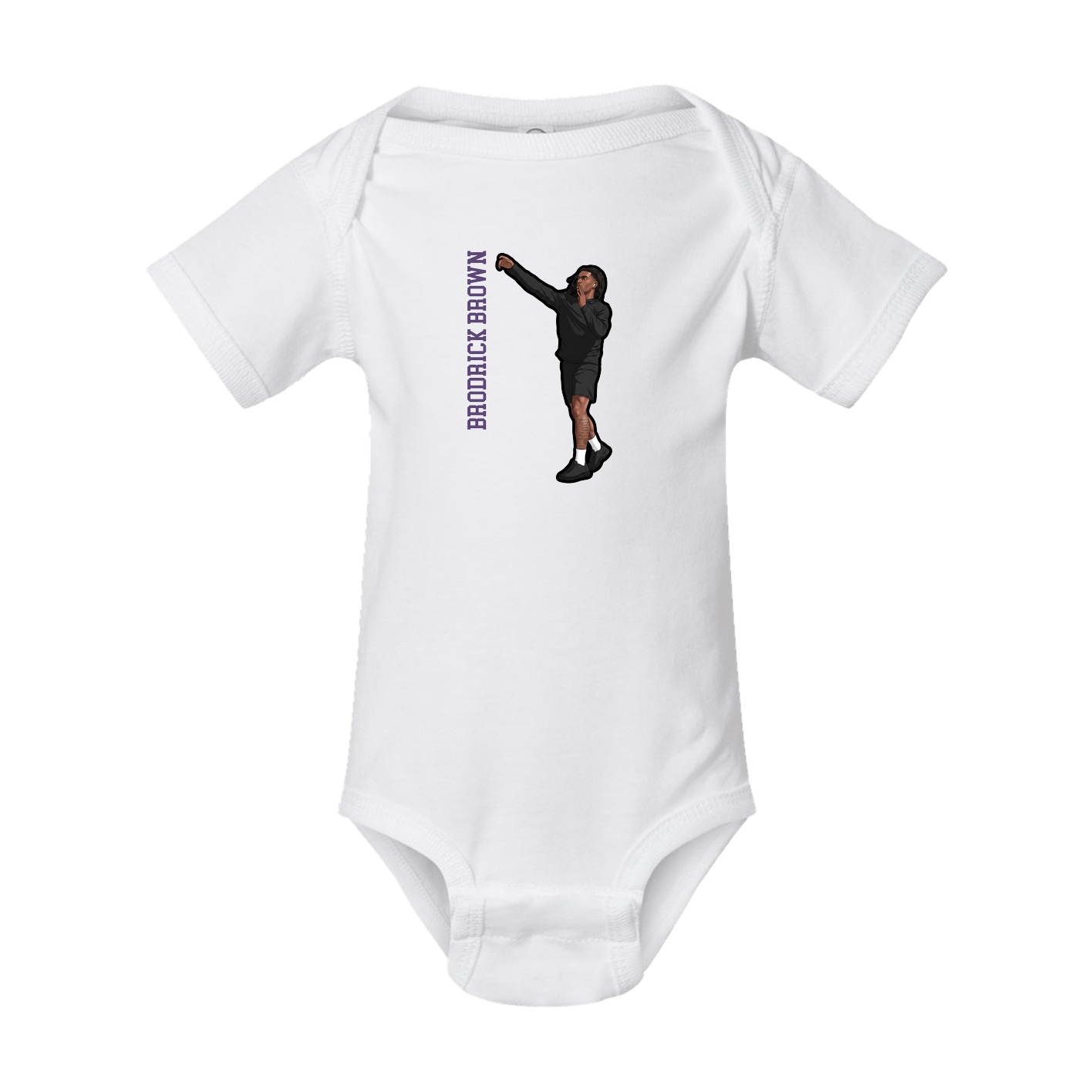 Baby Onesie — Name Vertical in White