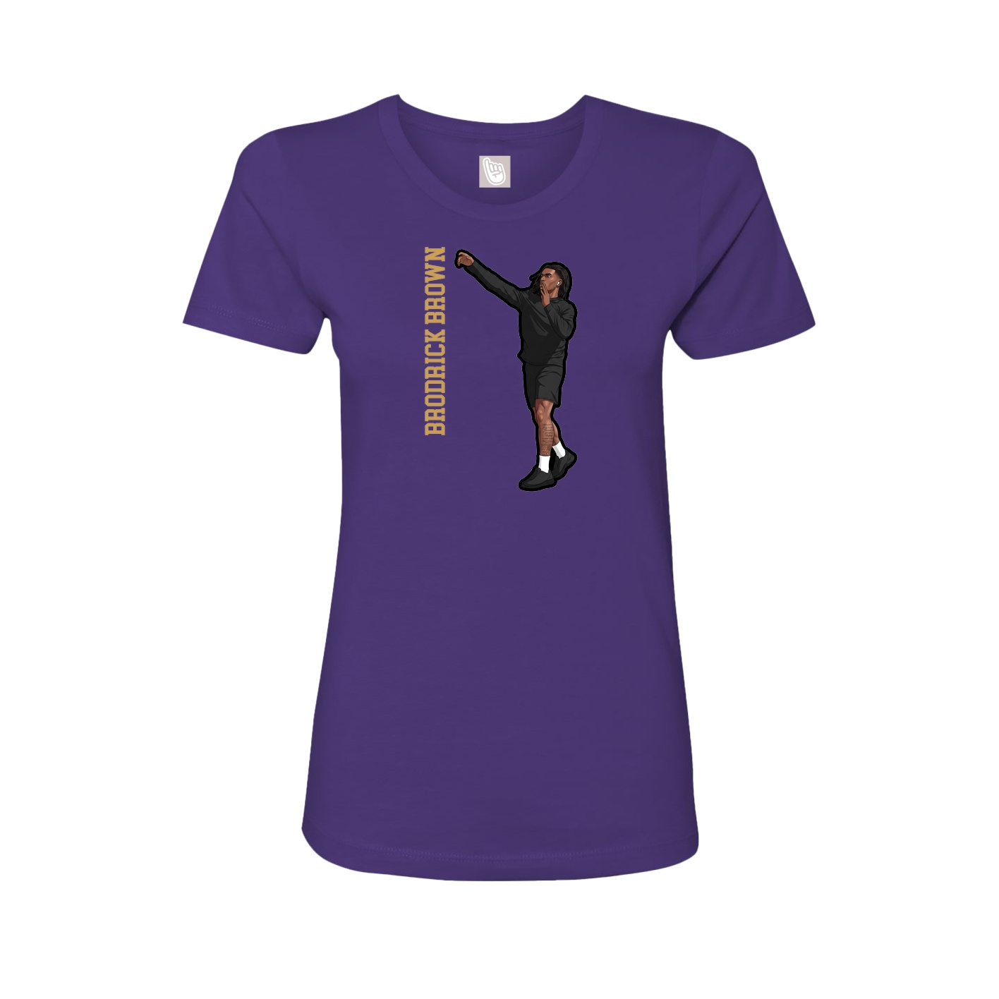 Womens Tee — Name Vertical in Purple