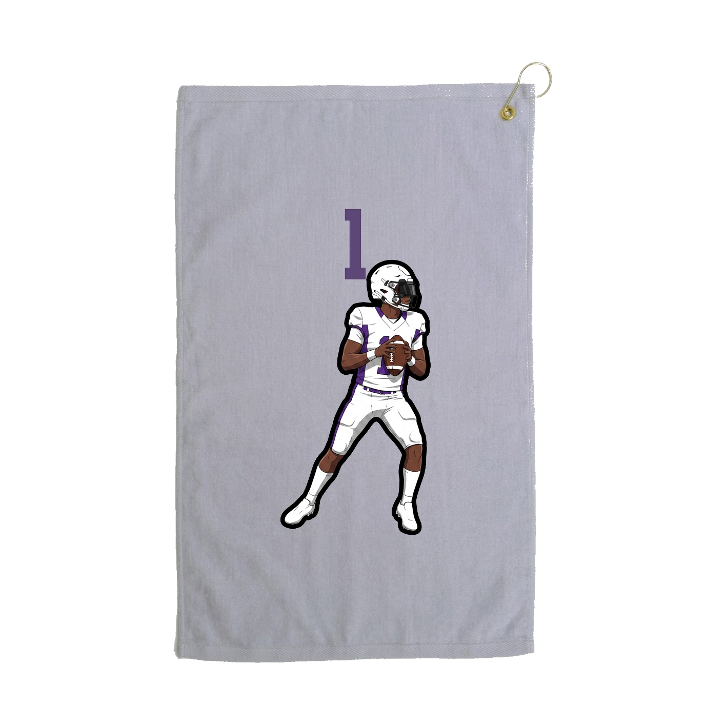 Golf Towel — Number Top in Grey