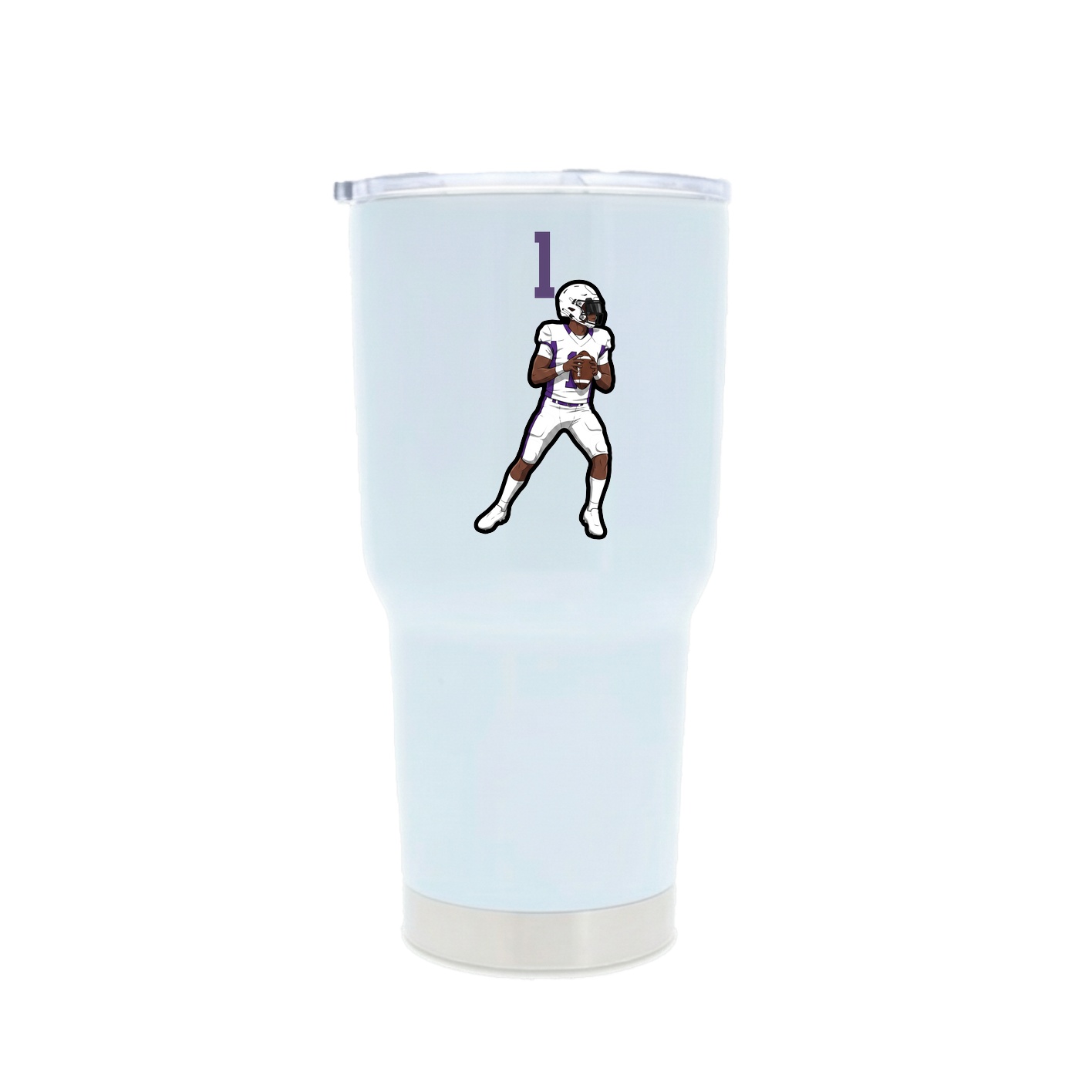 30oz Stainless Steel Tumbler — Number Top in White