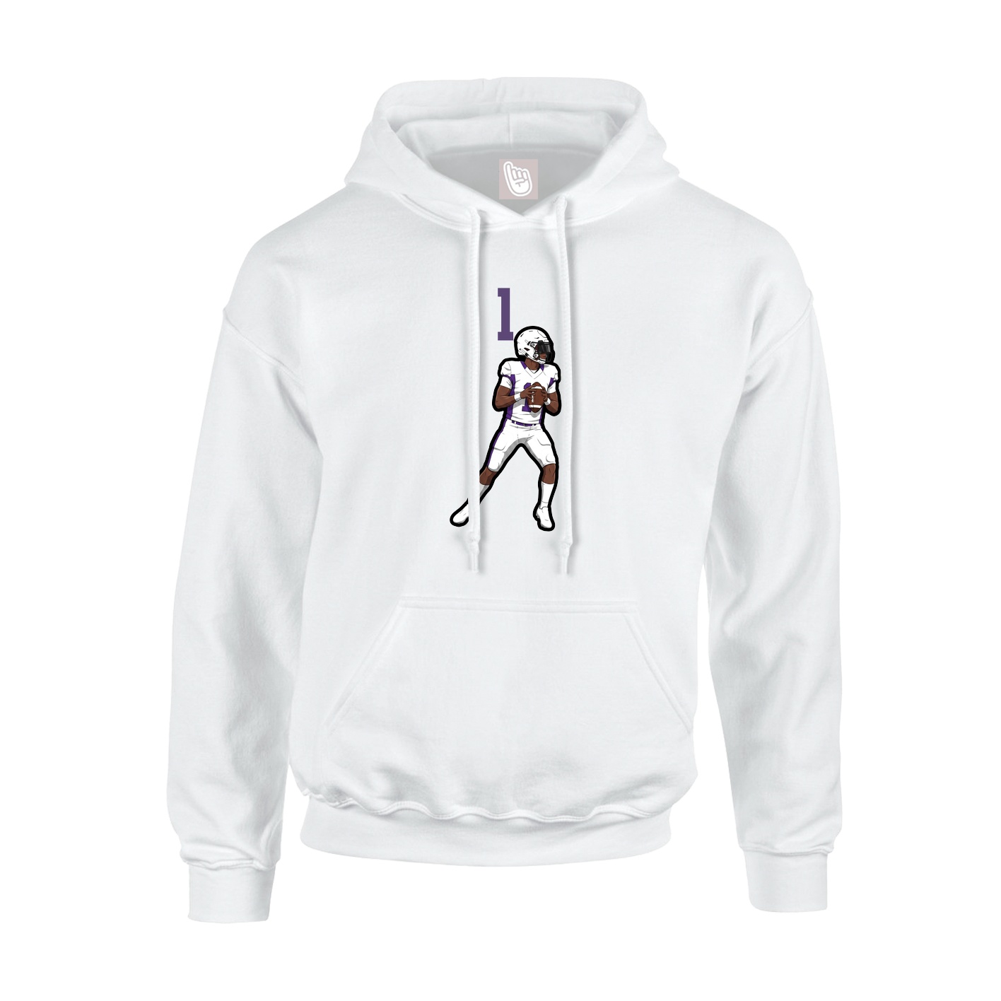 Hoodie — Number Top in White