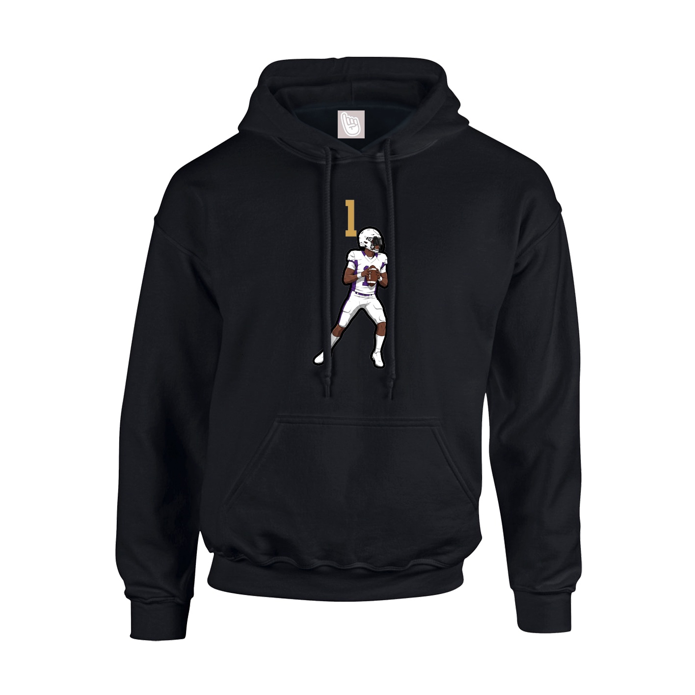 Youth Hoodie — Number Top in Black