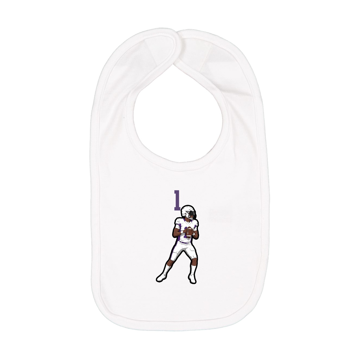Infant Bib — Number Top in White