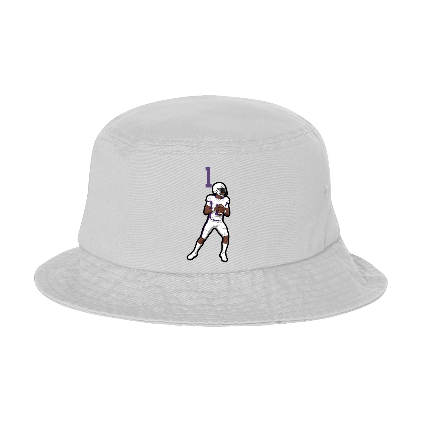 Bucket Cap — Number Top in White
