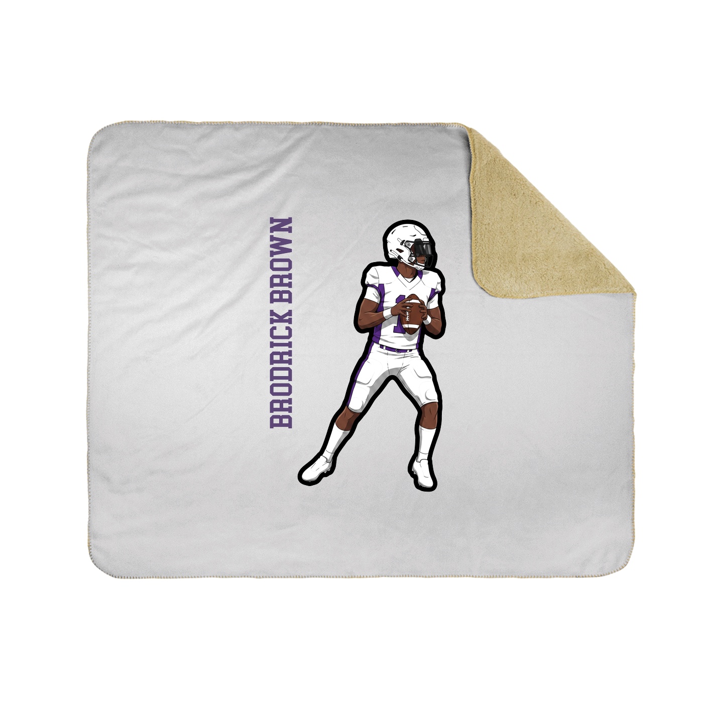 Throw Blanket — Name Vertical in White