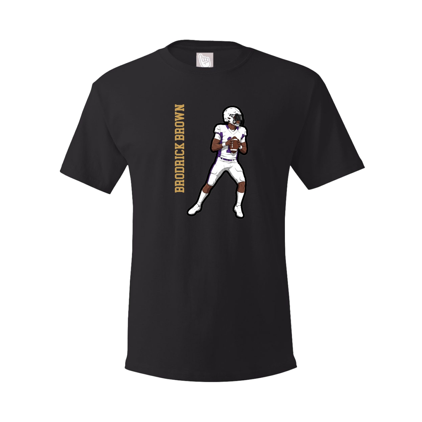 Youth Tee — Name Vertical in Black