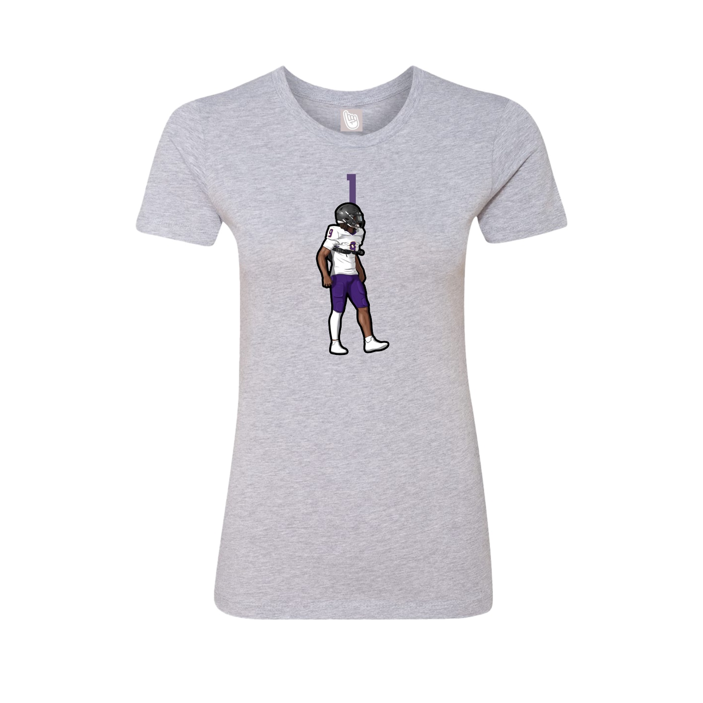 Womens Tee — Number Top in Grey