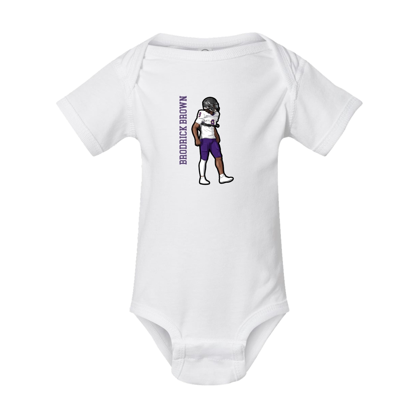 Baby Onesie — Name Vertical in White