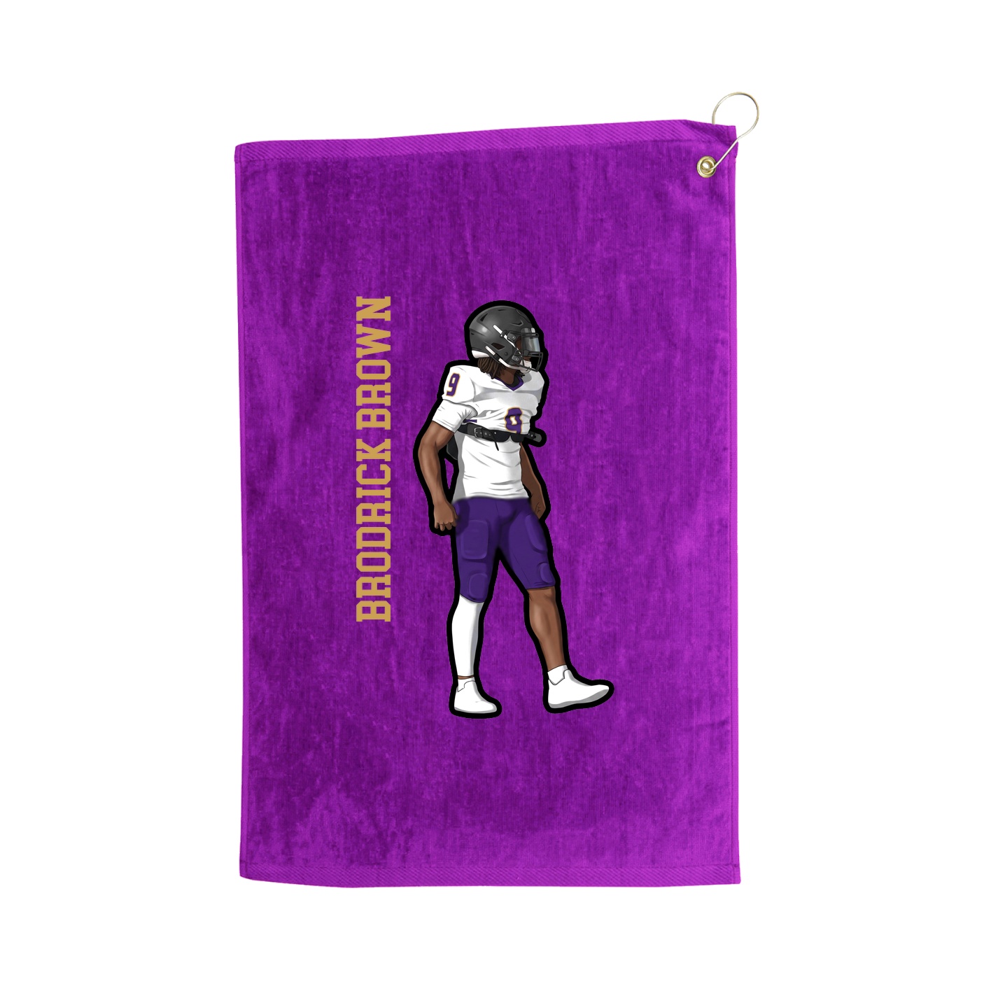 Golf Towel — Name Vertical in Purple