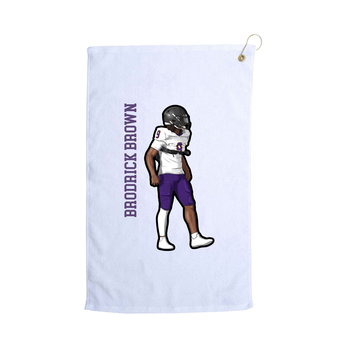 Golf Towel — Name Vertical in White