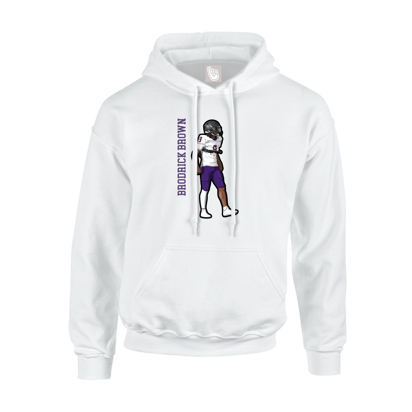 Youth Hoodie — Name Vertical in White