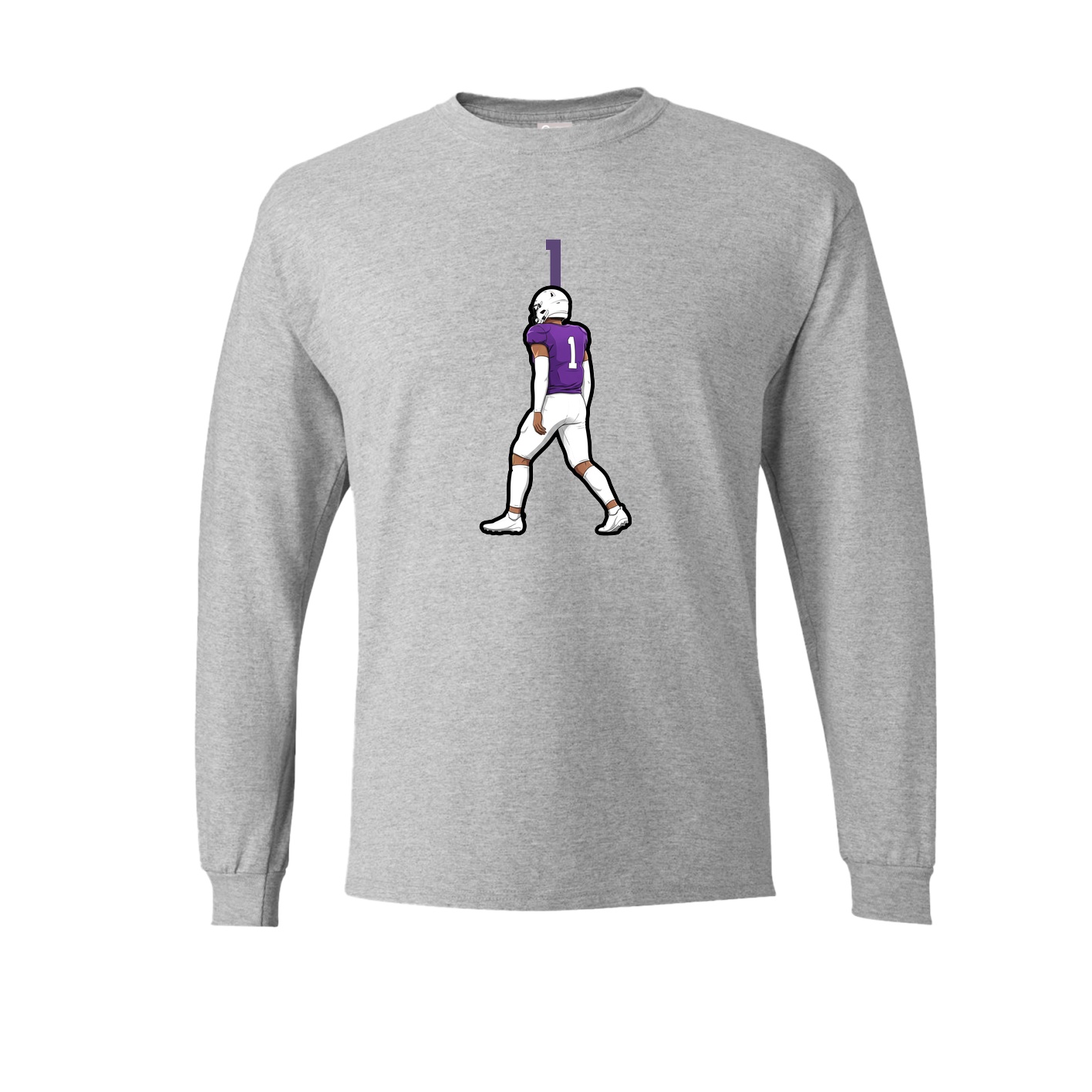 Long Sleeve Tee — Number Top in Grey