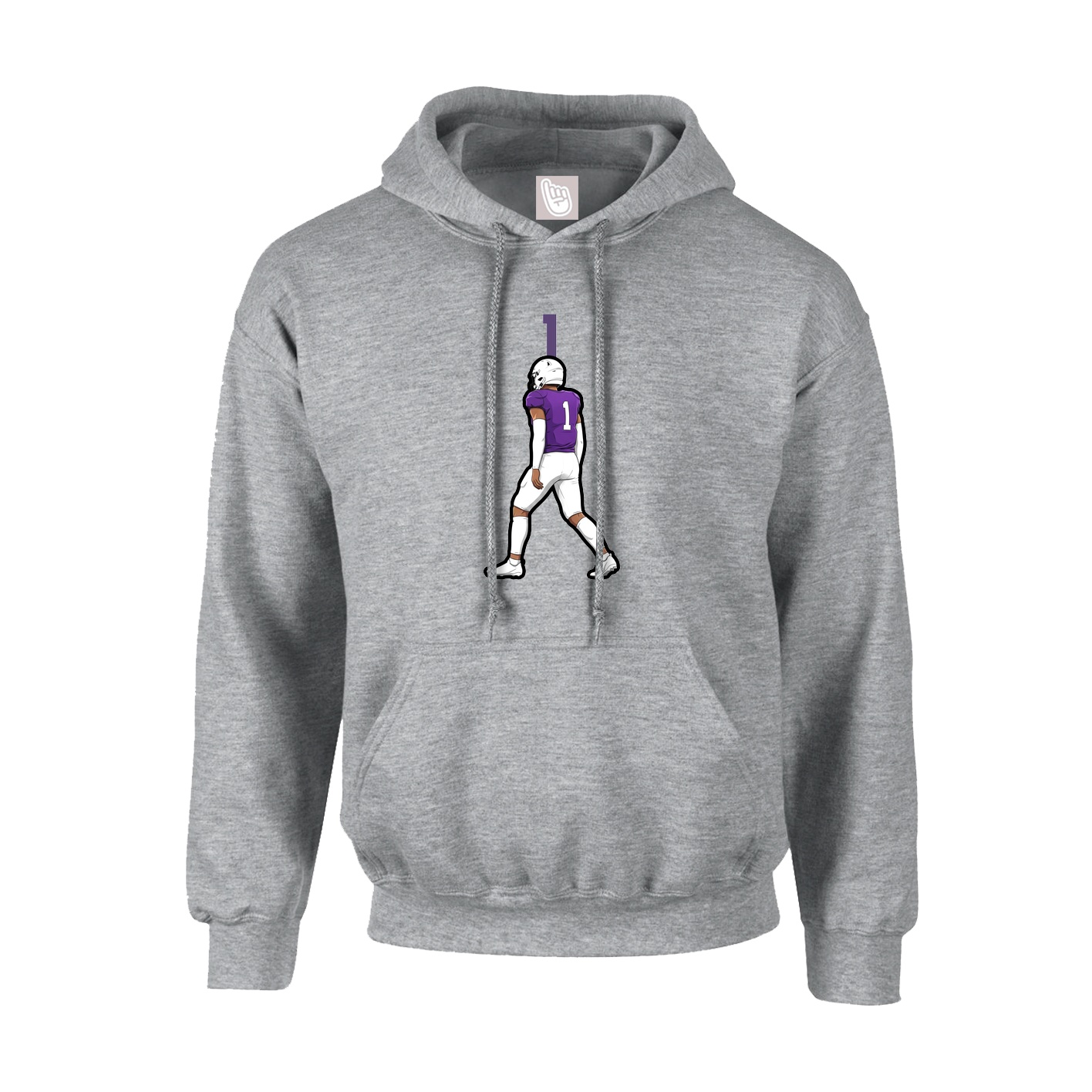 Hoodie — Number Top in Grey