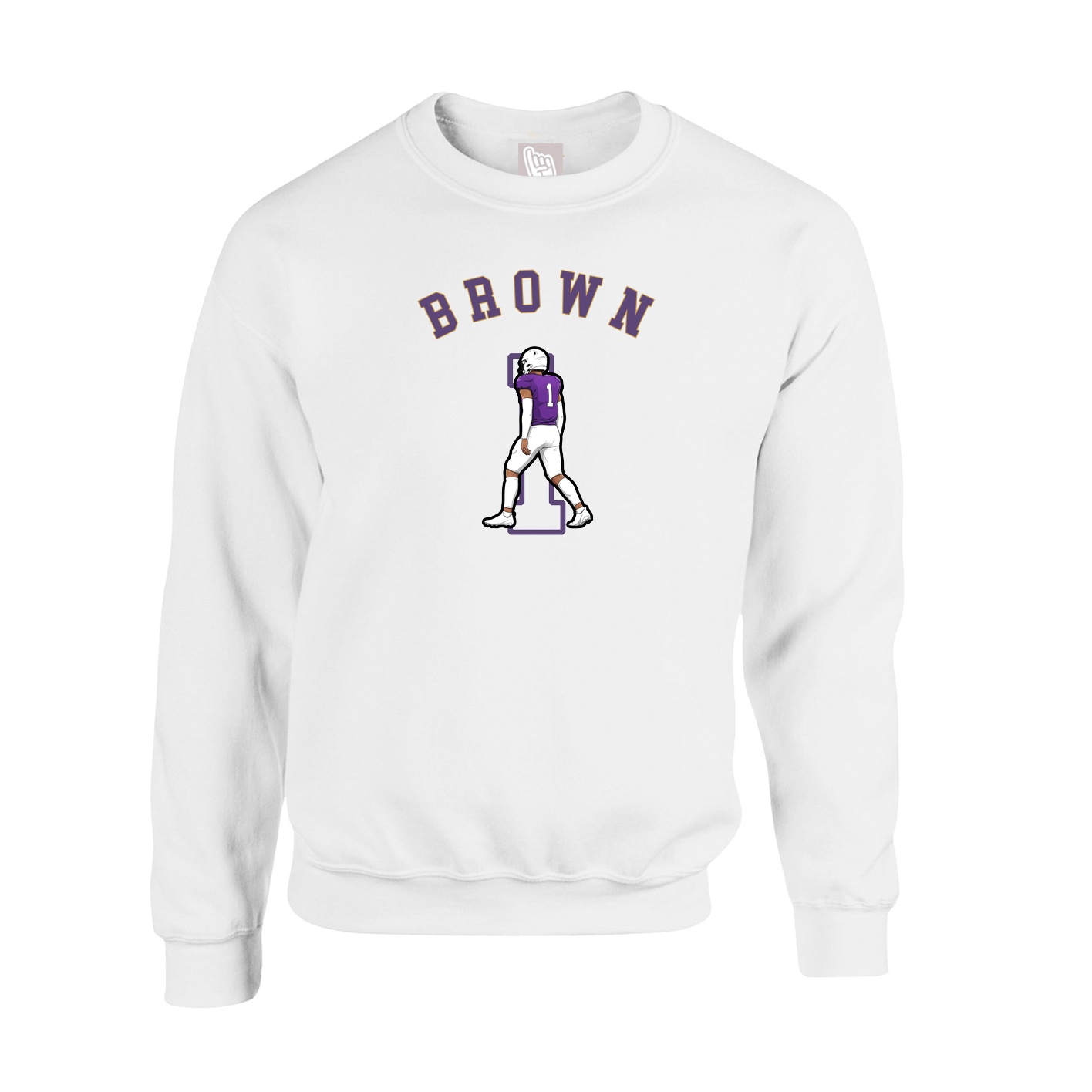 Fleece Crew — Shirsey Arch in White