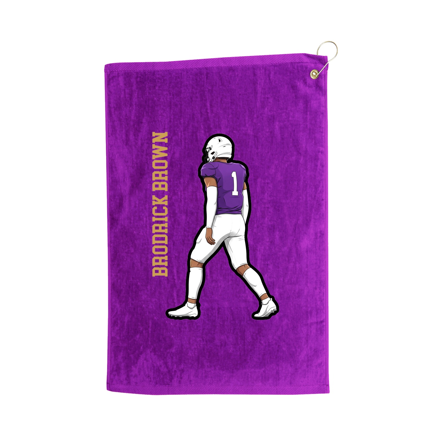Golf Towel — Name Vertical in Purple