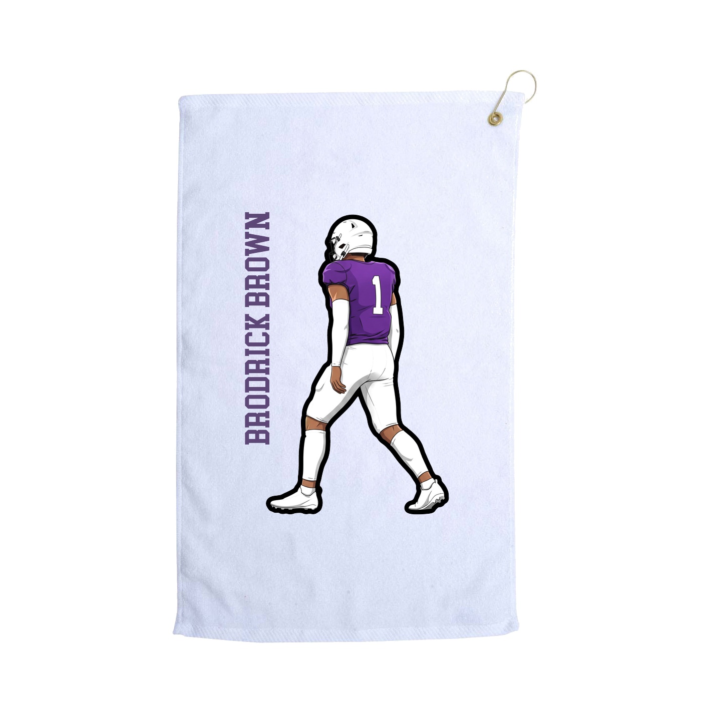 Golf Towel — Name Vertical in White