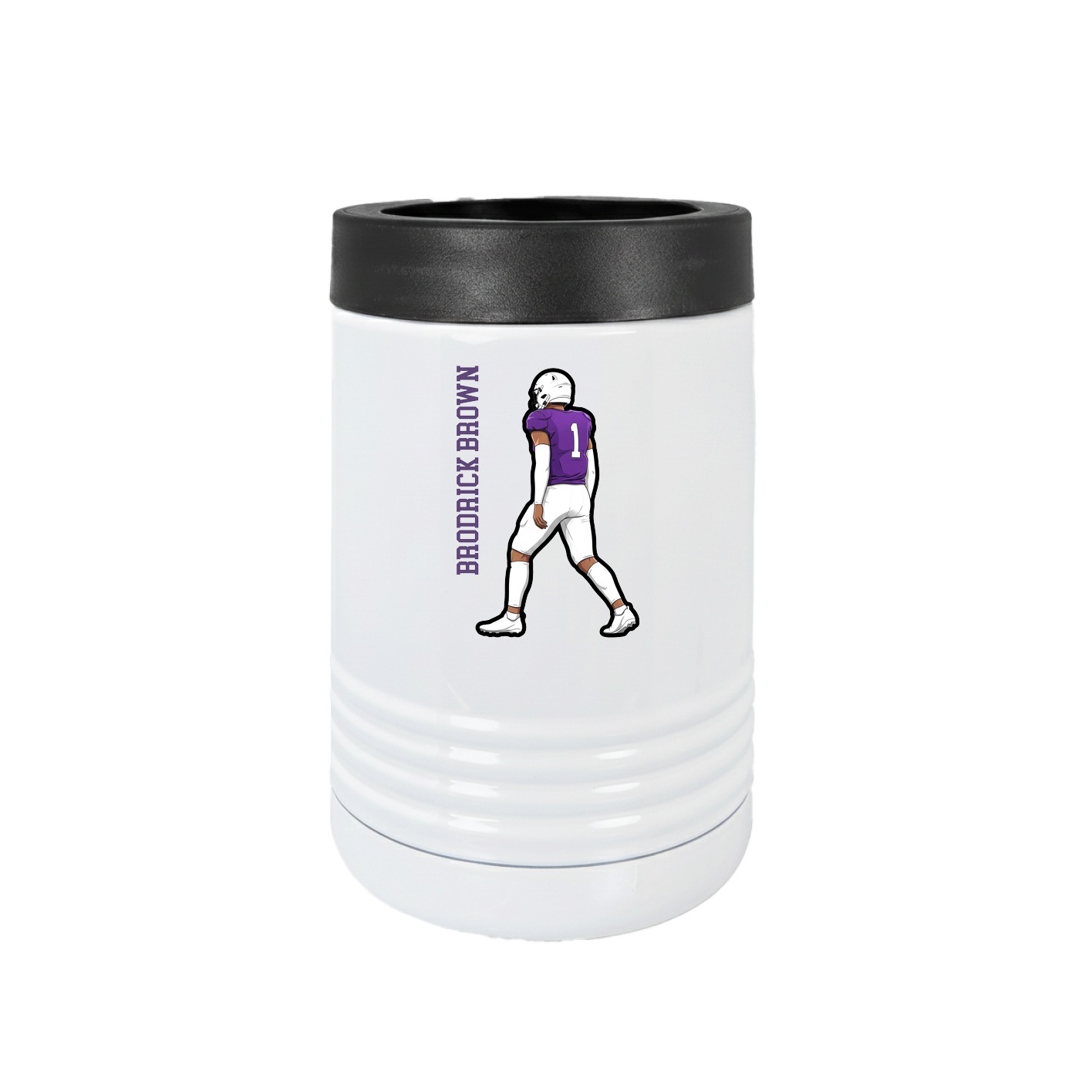 Beverage Holder — Name Vertical in White