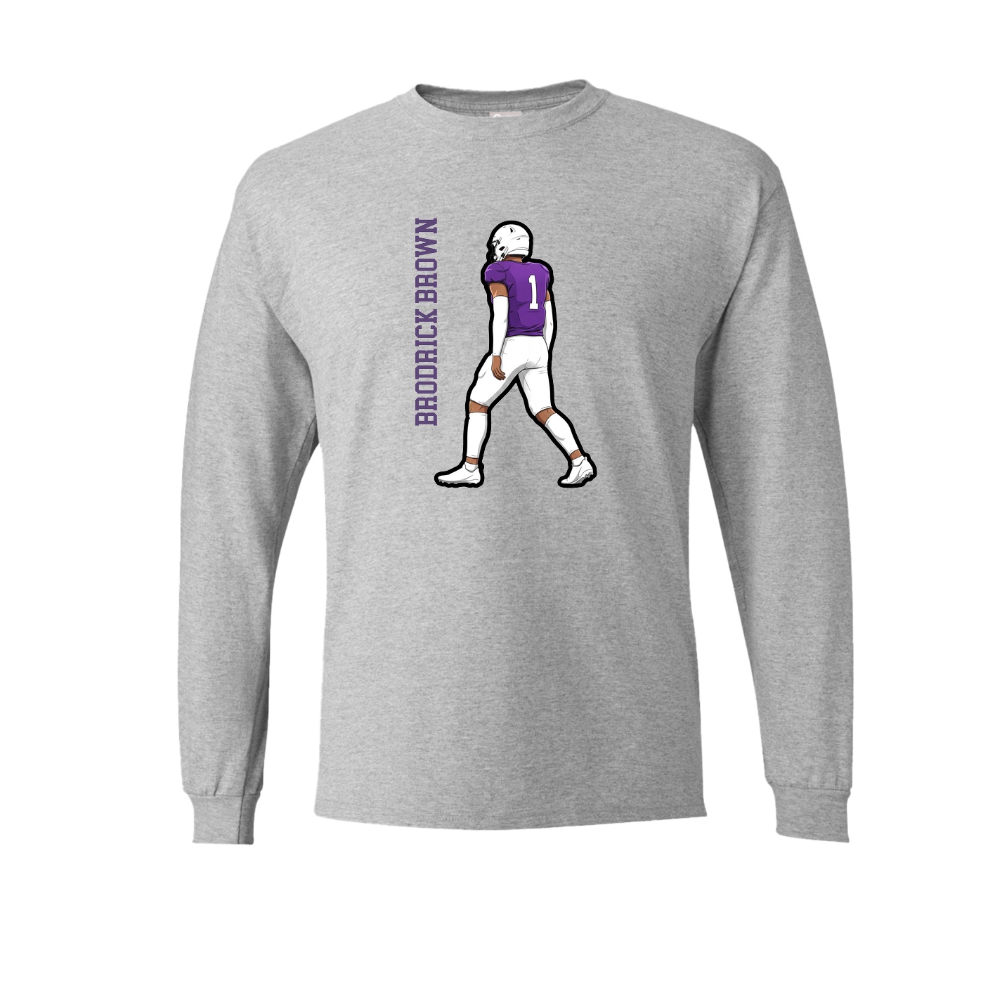Long Sleeve Tee — Name Vertical in Grey