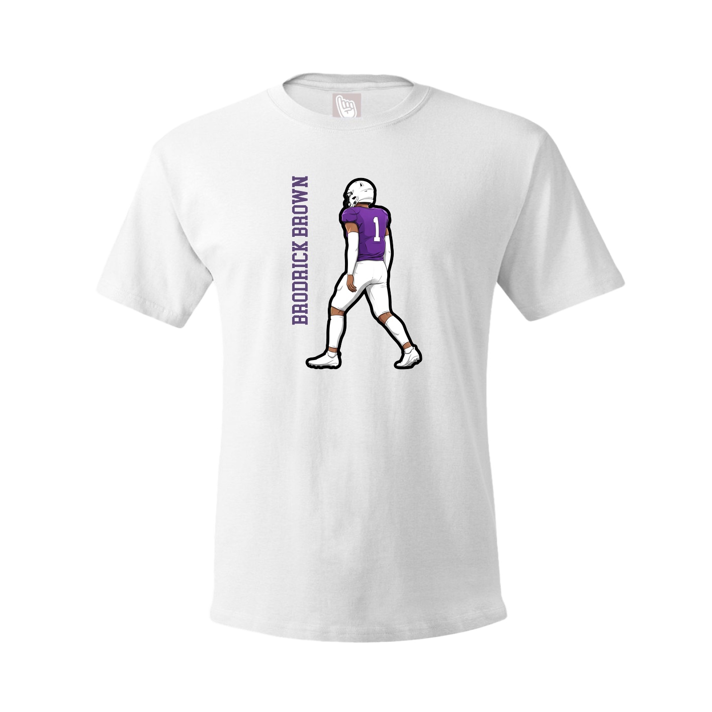 Youth Tee — Name Vertical in White