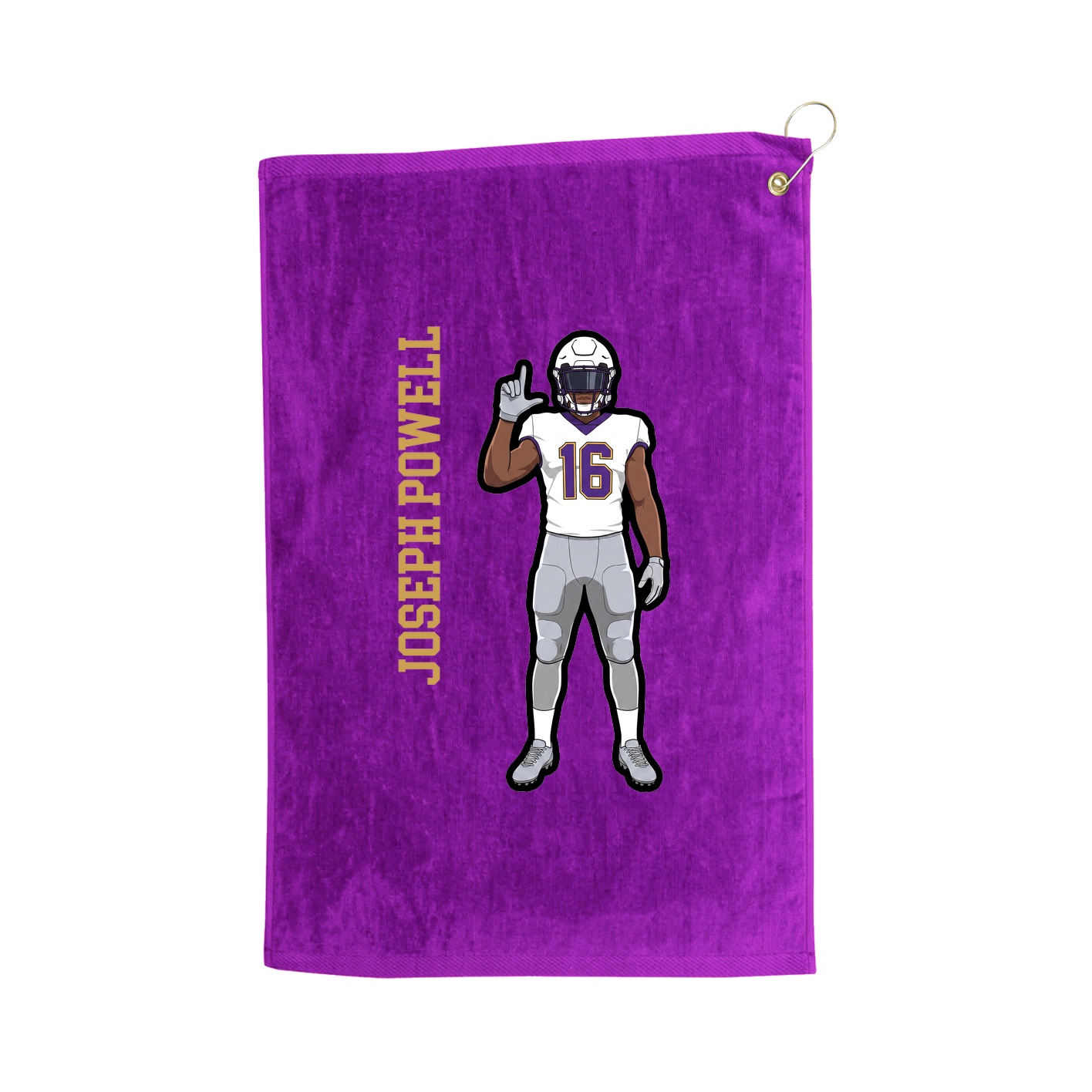 Golf Towel — Name Vertical in Purple