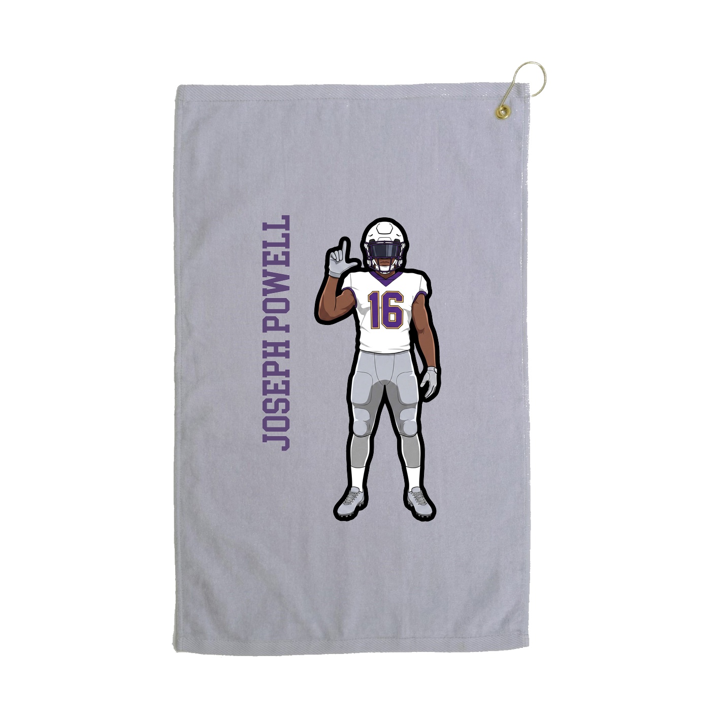 Golf Towel — Name Vertical in Grey