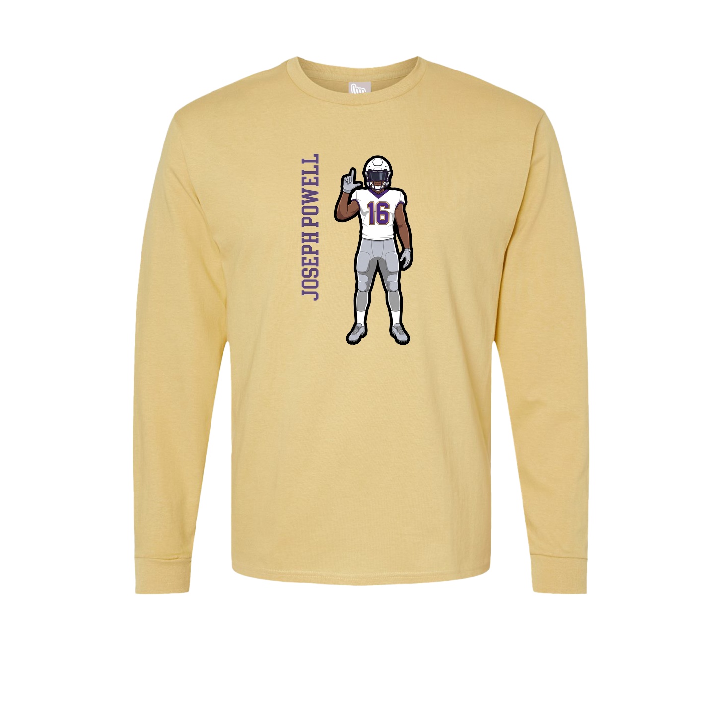 Long Sleeve Tee — Name Vertical in Vegas Gold