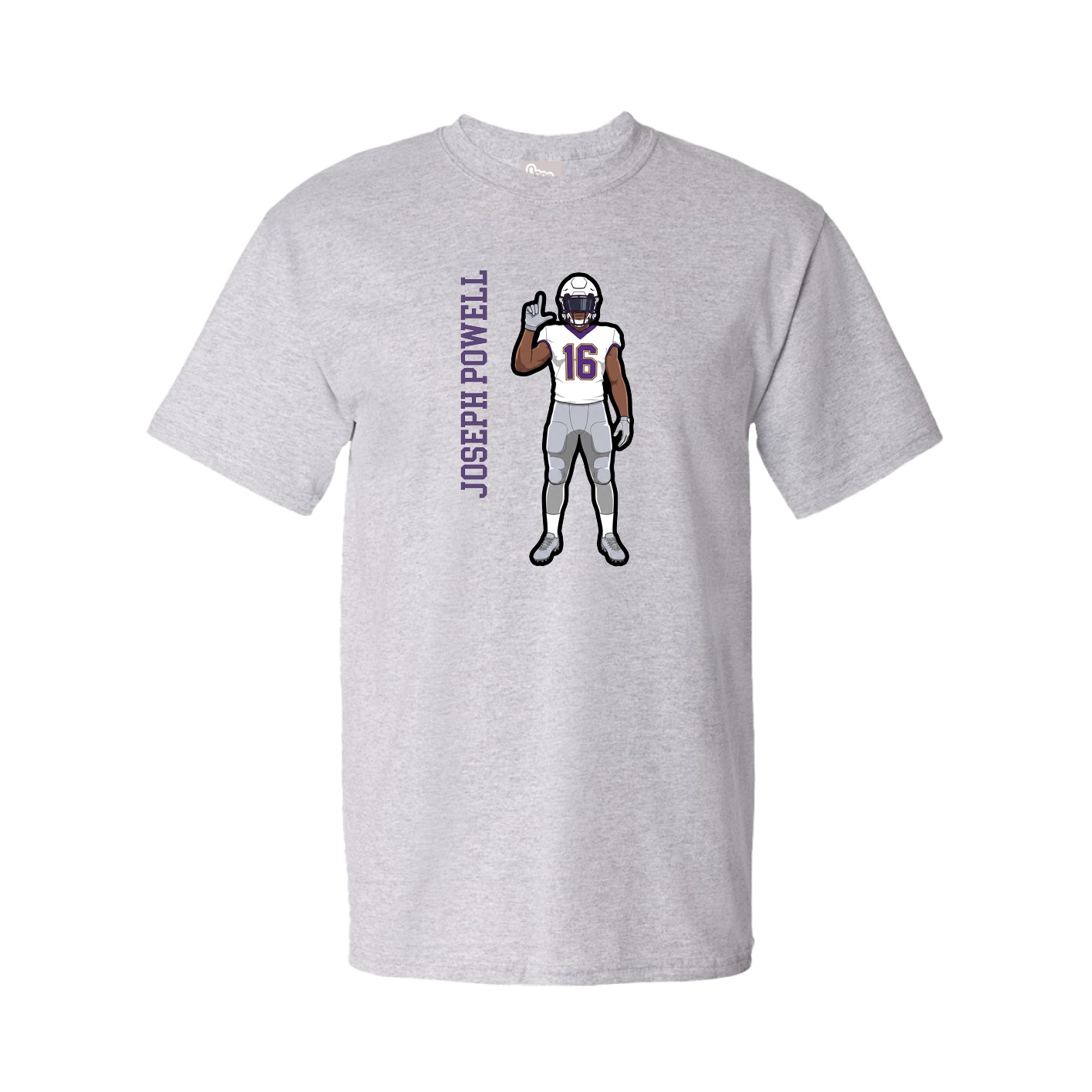 Youth Tee — Name Vertical in Grey