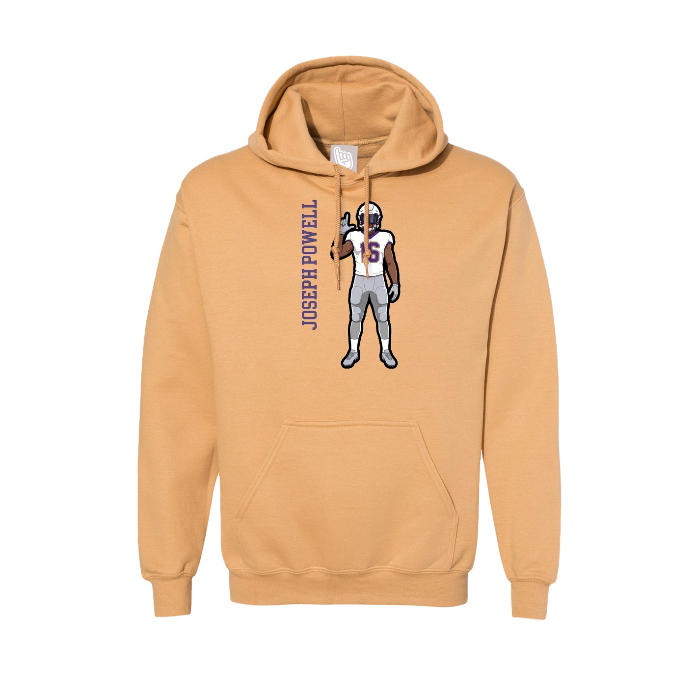 Hoodie — Name Vertical in Vegas Gold