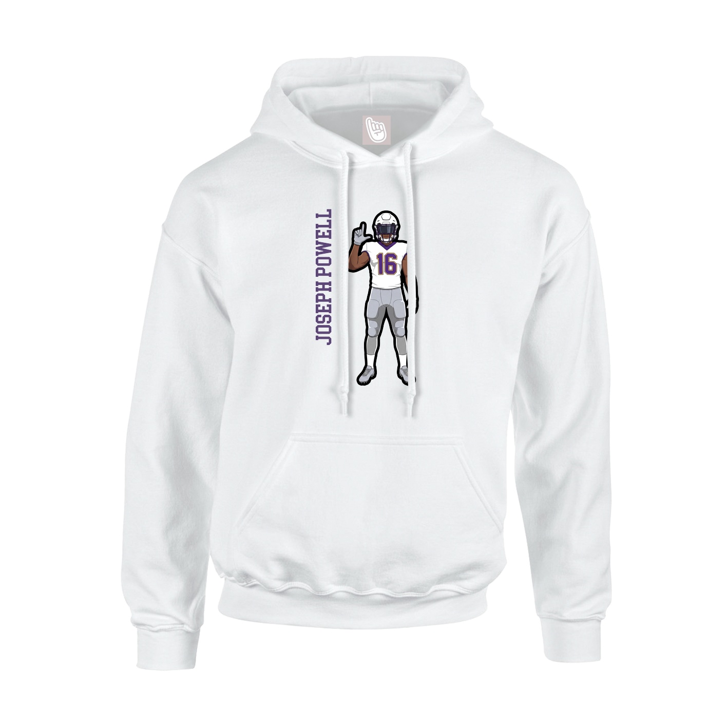 Hoodie — Name Vertical in White