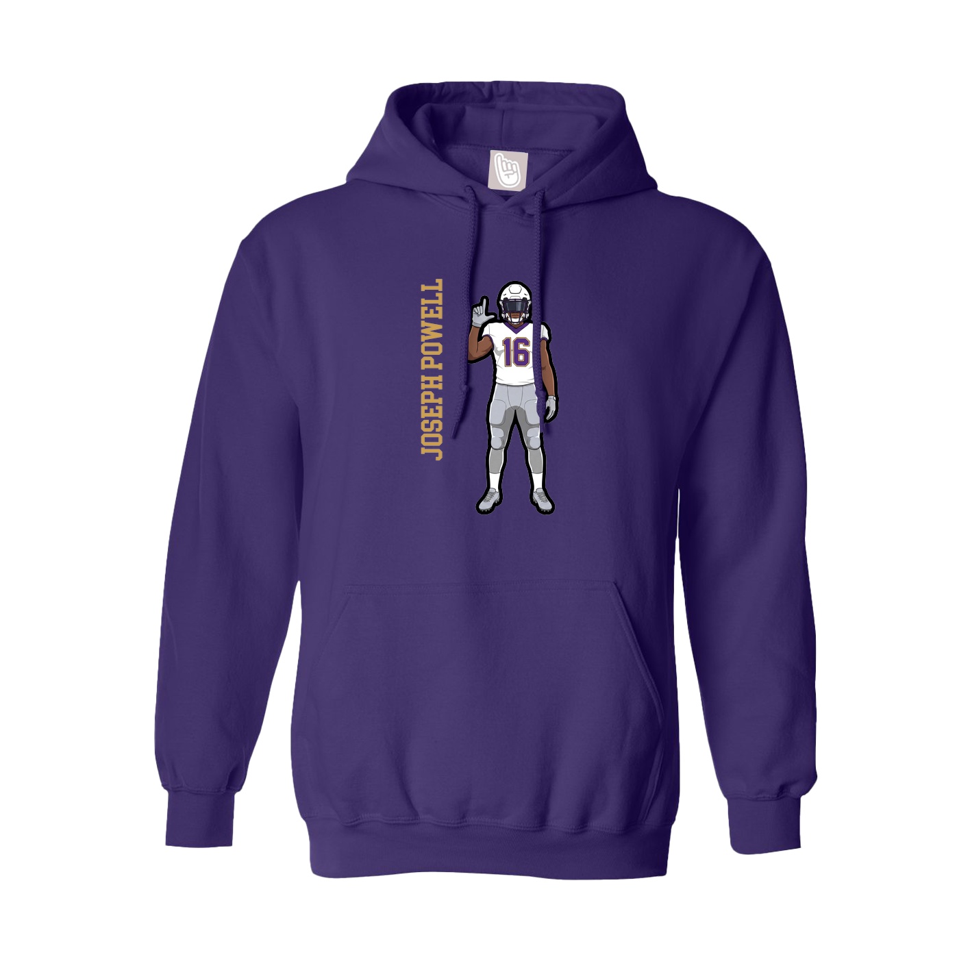 Youth Hoodie — Name Vertical in Purple