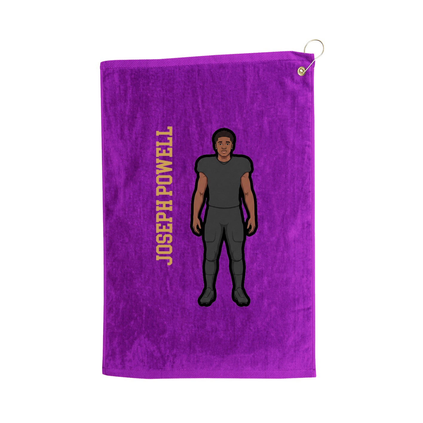Golf Towel — Name Vertical in Purple