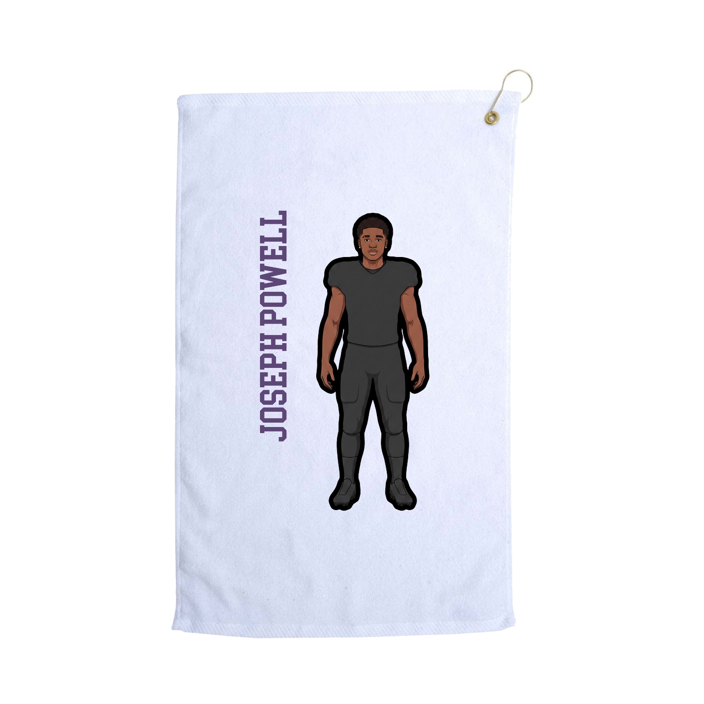 Golf Towel — Name Vertical in White
